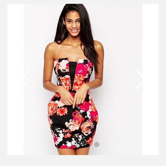 lipsy red floral dress